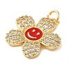 Rack Plating Brass Micro Pave Cubic Zirconia Pendants KK-P241-12G-2