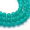 Baking Painted Imitation Jade Glass Round Bead Strands X-DGLA-Q021-10mm-07-1