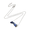 Natural Lapis Lazuli Chip Pendant Necklaces NJEW-JN05097-02-4