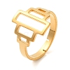 Hollow Rectangle 304 Stainless Steel Adjustable Rings for Women RJEW-N048-01G-1