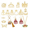  26Pcs 13 Styles Castle & Star Wing & Dress & Heart Alloy Open Back Bezel Pendants FIND-TA0002-93-9