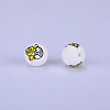 Printed Round with Chick Pattern Silicone Focal Beads SI-JX0056A-152-1