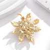 Maple Leaf Zinc Alloy Rhinestone Brooches PW-WGBDBEE-01-4