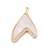 Brass Micro Pave Clear Cubic Zirconia Pendants KK-Q816-05G-01-1