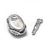 Anti-Tarnish Rhodium Plated 925 Sterling Silver Box Clasps STER-L057-009P-3