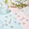 56Pcs 14 Colors Alloy Glass Pendants FIND-PH0027-90-4