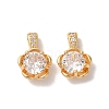 Brass Micro Pave Clear Cubic Zirconia Charms KK-M294-20G-1