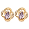 Rack Plating Brass Cubic Zirconia Stud Earrings EJEW-M090-10G-2