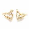 Brass Cubic Zirconia Charms X-KK-S340-12G-07-2