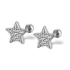 Star Rhodium Plated 925 Sterling Silver Stud Earrings MB4545-2-2