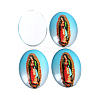 Printed Glass Oval Cabochons GGLA-N003-20x30-A47-2