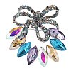 Bowknot Platinum Alloy Rhinestone Brooches for Backpack Clothes PW-WG968A5-02-1