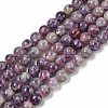 Natural Lepidolite/Purple Mica Stone Beads Strands G-B133-A01-8MM-1