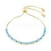 Rectangle Brass Micro Pave Cubic Zirconia Slider Bracelets KK-A305-02G-7