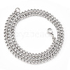 Men's 201 Stainless Steel Cuban Chain Necklace NJEW-R257-001B-P-1