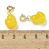 Duck Rack Plating Heated Natural Yelloy Agate Pendant Decorations KK-NH0006-01G-3