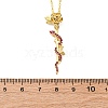 Brass Micro Pave Camellia Cubic Zirconia Flower Snake Pendant Necklaces NJEW-S438-02D-G-5