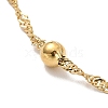 Ion Plating(IP) 304 Stainless Steel Singapore Chain Necklace with Beads for Men Women NJEW-P263-01G-3