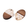 Transparent Resin and Walnut Wood Pendants RESI-T057-04N-3