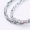 Half Plated Faceted Rondelle Electroplate Glass Bead Strands X-EGLA-D020-3x2mm-15-3