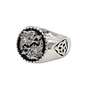 Wolf Pattern 304 Stainless Steel Finger Rings for Men FS-WGA3424-01-1