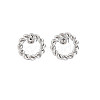 Non-Tarnish 304 Stainless Steel Twist Rope Ring Stud Earrings for Woman X-EJEW-N097-006P-1