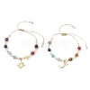 2Pcs Chakra 304 Stainless Steel Charm Bracelets BJEW-JB12564-03-1