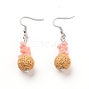 Natural Lava Rock Dangle Earrings EJEW-E260-B-2