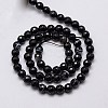 Natural Black Striped Agate/Banded Agate Beads Strands G-G581-6mm-03-2