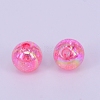 Electroplate Crackle Acrylic Beads CCG-WH0001-8mm-05-2