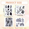 CRASPIRE 4Pcs 4 Styles Plant Clear Silicone Stamps DIY-CP0009-80B-2