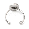 Non-Tarnish 304 Stainless Steel Open Cuff Ring Components X-STAS-I306-06B-P-3