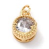 Real 18K Gold Plated Brass Inlaid Cubic Zirconia Charms ZIRC-L100-081G-05-2