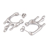 Non-Tarnish Melting Rectangle 304 Stainless Steel Stud Earrings for Women EJEW-A049-14P-2