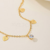 Fashionable Adjustable Brass Clear Cubic Zirconia Heart-shaped Charm Anklets for Ladies YI0803-2