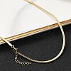 Brass Flat Snake Chain Necklace NJEW-R260-01G-2