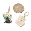 10Pcs 10 Styles Cat Shape Alloy Enamel Dangle Earrings EJEW-JE05822-3