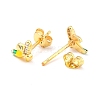 Banana Brass Micro Pave Clear Cubic Zirconia Stud Earrings EJEW-D273-03G-2