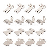 32Pcs 4 Styles 304 Stainless Steel Bunny Pendants STAS-TA0002-13P-10