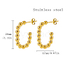 304 Stainless Steel Oval Stud Earrings JR0497-1-3