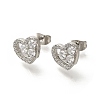 304 Stainless Steel Micro Pave Clear Cubic Zirconia Stud Earrings EJEW-H018-02P-05-2