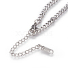 Non-Tarnish 304 Stainless Steel Split Initial Pendant Necklaces NJEW-L152-03N-3