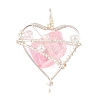 Electroplated Natural Quartz Copper Wire Wrapped Pendants PALLOY-TA00429-03-1