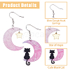 FIBLOOM 9 Sets 9 Colors Moon & Star & Cat Resin Asymmetrical Earrings EJEW-FI0002-35-4