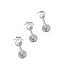 304 Stainless Steel Micro Pave Clear Cubic Zirconia Cartilage Earrings WG9004D-25-1