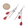 Teardrop with Sword Alloy Dangle Earrings EJEW-JE06311-3