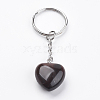 Dyed & Heated Natural Red Tiger Eye Keychain KEYC-F019-02G-2