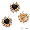 Golden Alloy Resin Rhinestine Pendants PW-WGCBCC2-06-1