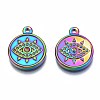 Rainbow Color 304 Stainless Steel Pendants Rhinestone Settings STAS-S119-094-2