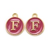 Golden Plated Alloy Enamel Charms ENAM-S118-08F-1